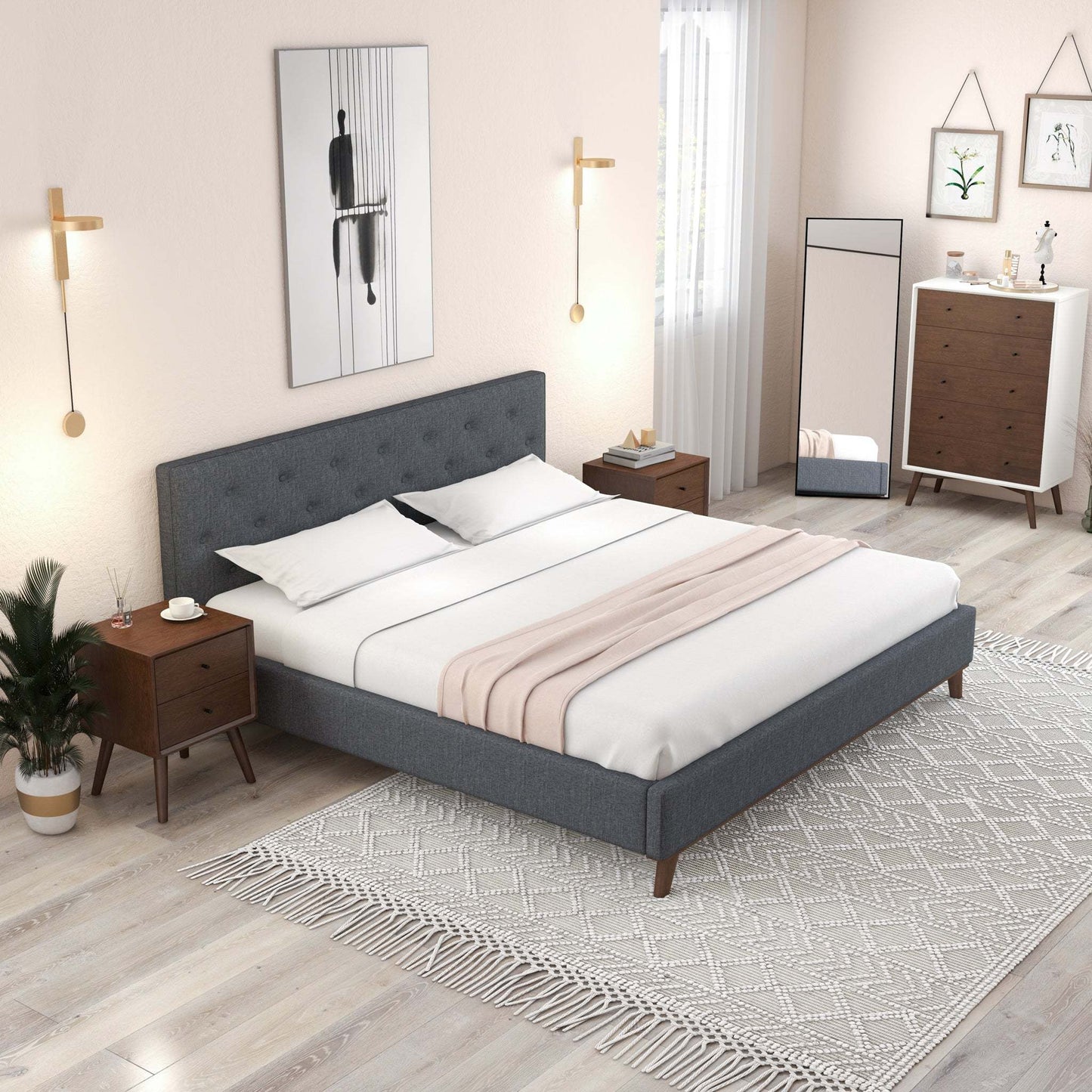 Graceville Queen Fabric Platform Bed