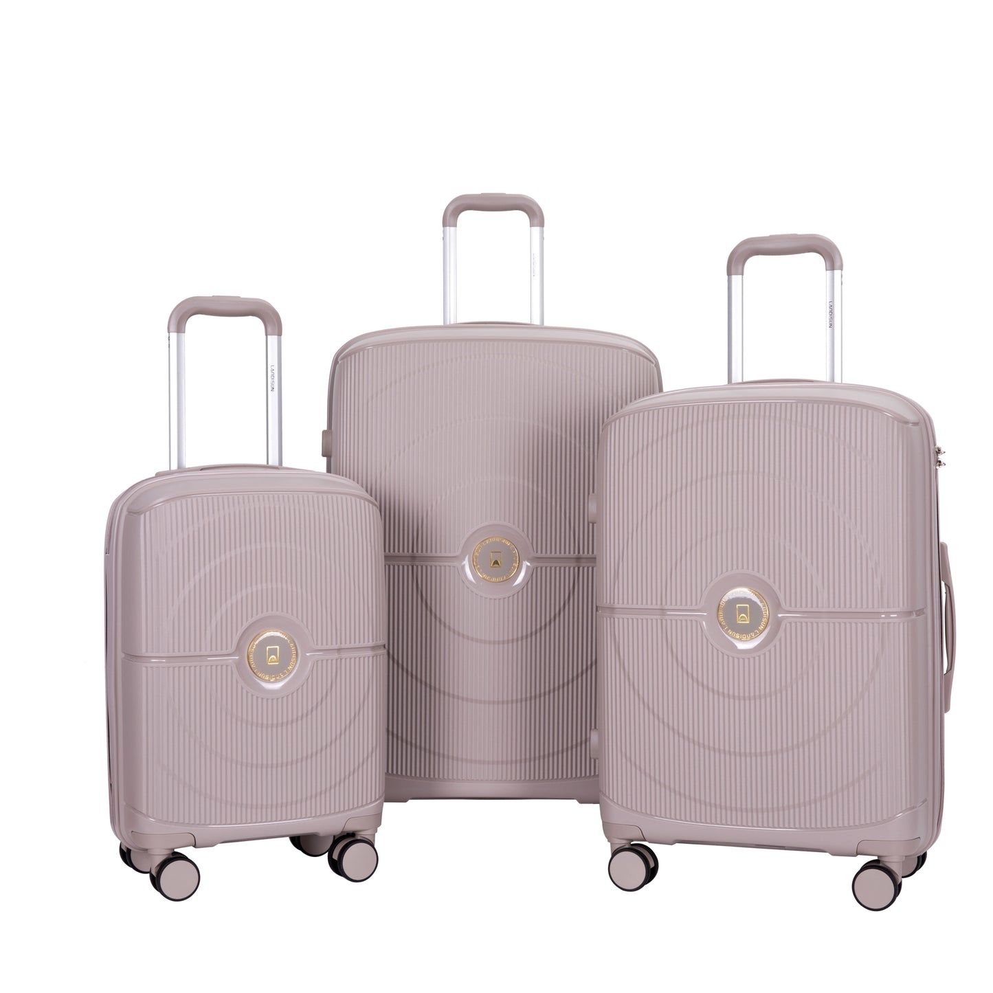 Hardshell Suitcase Double Spinner Wheels PP Luggage Sets Lightweight Durable Suitcase with TSA Lock,3-Piece Set (20/24/28) , Griege-Old SKU W284113621/W284113622/W284113623/W284113624/W284113625