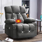 Recliner Chair ,with vibration massage and heating ergonomic living room adult lounge chair, with swing function and side pockets, 2 cup holders, USB charging port, gray