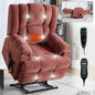 Dual Motor Heat Massage Infinite Position Up to 350 LBS Electric Power Lift Recliners with Power-Remote, Medium-firm and Heavy Duty, Red