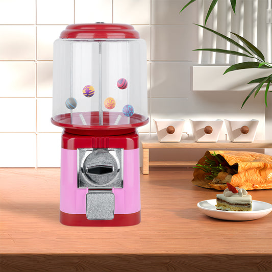 Gumball Machine for Kids, Home Candy Vending Machine,Round Gumball Dispenser, Bubble Gum Machine for Game Stores, Coin Operated Gumball Bank for Toy Capsules Bouncy Balls Candy