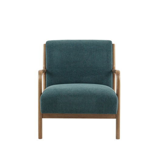 Lounge Chair Mid-Century Style Teal Polyester 27.5'W x 32.75'D x 29'H