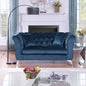 Chesterfield sofa ,Stanford sofa ,  high quality Chesterfield sofa ,AZURE blue , tufted and wrinkled fabric  sofa;contemporary Stanford sofa .loverseater; tufted sofa with scroll  arm and scroll back