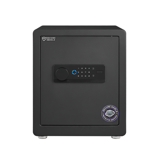 Safe Box, Home Safe, Anti-Theft Digital Security Safe Box with Smart Alert System, Removable Shelf, Mute Function, Personal Document Safe Box for Money Jewelry