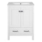24-inch White Bathroom Vanity with Integrated Undermount Ceramic Sink, Soft-Close Doors, 2 Doors 1 Drawer Storage, Solid Wood Frame, MDF Panels, Painted Finish