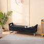 67.91'Wide Velvet Storage Soft Bench with Armrests  for Living Room, Entryway and Bedroom. Black