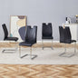 Black PU Dining Chair Set.Uniquely designed black dining chairs. PU material, paired with silver metal chair legs. Suitable for offices, restaurants, kitchens, conference rooms, etc.(Set of 4)