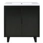 Transitional Style 30' Black Bathroom Vanity Set with Sink and Solid Wood Frame