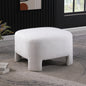White Sherpa Sofa Ottoman, 28.74' L×28.74' W×18.5' H, No Assembly Required