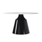 53' Marble Round Dining Table, Sintered Stone Round Dining Table with Stainless Steel Cone Base, Sturdy Dining Table for Kitchen Dining Room for 4-6 people