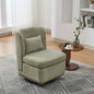 25.2 'Wide Modern Chenille Cushioned Armless Metal Base 360° Swivel Chair with Pillow, Suitable for Living Room, Family Room, Bedroom, Lounge Area, Office.  Pale Green