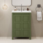 24' Vintage Style Small Bathroom Vanity with Ceramic Sink, 2 Soft-close Doors, Adjustable Shelf