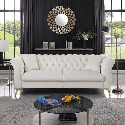 Chesterfield sofa ,Stanford sofa ,  high quality Chesterfield sofa ,BEIGE , tufted and wrinkled fabric  sofa;contemporary Stanford sofa .loverseater; tufted sofa with scroll  arm and scroll back