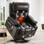 Power Electric massage lift lounge chair, suitable for the elderly, with heating and vibration functions,Fleece leather with USB, can be used for lying down. BROWN