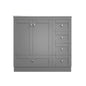36 Inch Shaker Style Free-Standing Bathroom Vanity Cabinet with Ceramic Sink, Soft-Close Drawers, Soft-Close Doors, Gray MDF