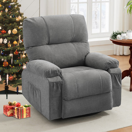 Recliner chair,360 degree rotating swing single sofa chair, equipped with soft cushion and backrest, comfortable armchair, suitable for living room lounge chair,GREY