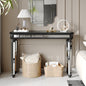 Black Mirror Console Table Vintage Wood Grain Carving Process Gorgeous and Noble for Entryway, Sofa Table,Living Room(48''W x 32.3''H x 18D)