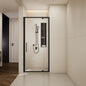 32-36' W x 76' H Scalable adjustable frame Shower Door with 1/4'(6mm) Clear SGCC Tempered Glass,Aluminium Alloy Matte Black Finish Shower Doors,Reversible Installation