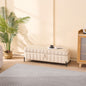 49.21'Wide Velvet Storage Soft Bench  for Living Room, Entryway and Bedroom. Beige