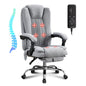 Massage Office Chair with Heat and 6 Vibration Points,Executive Office Chair with Foot Rest and Padded Armrests,Reclining Backrest and Wheels