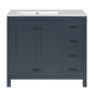 Modern Blue Bathroom Vanity with Ceramic Sink Combo, Abundant Storage, Solid Wood & MDF, 36-inch