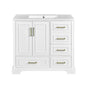 Traditional 36 Inch Bathroom Vanity Cabinet with Ceramic Sink, White with Soft Close Doors and Four Drawers