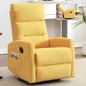 Manual Recliner Chair with Rocker and Swivel in Fabric for Living Room, Yellow