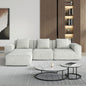 118-inch modular sofa can be converted into an oversized sofa bed Free conversion sofa set flexible configuration, soft corduroy cloud velvet fabric Three-person combination with footrest -white
