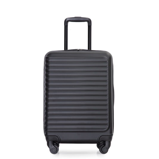 20' Carry on Luggage Lightweight Suitcase, Spinner Wheels, Black