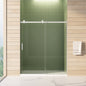 56'-60'W x 70'H Frameless Shower Door, Sliding Shower Door, with Premium 5/16'(8mm) Thick Tempered Glass Shower Enclosure,Double Side Easy Clean Coat,Brushed Nickel Finished With Buffer