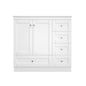 Shaker Style Free-Standing Bathroom Vanity Cabinet with Ceramic Sink, Soft-Close Drawers and Doors, White MDF, 36'