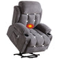 Power Lift Recliner Chair with Heat and Massage Electric Fabric Recliner Chair for Elderly with Side Pocket, USB Charge Port, Living room plastic armchair (Grey)