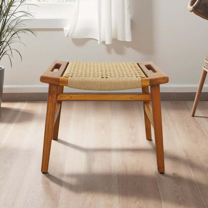 Grit Rustic Solid Wood Frame Loom Stool