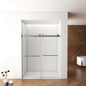 56'-60'W x 76'H Frameless Shower Door, Double Sliding Shower Door, 3/8'' (10mm) Clear Tempered Glass Shower Enclosure with Square Rail,Double Side Easy Clean Coat,Brushed Nickel Finished With Buffer