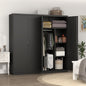 Metal Wardrobe Cabinet with Hanging Rod and Lock,black Armoire Wardrobe Closet,Clothing Locker Storage Cabinet with Adjustable Shelves and Doors,Wardrobe Storage Cabinet for Home,Living/Laundry Room