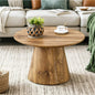 Natural Wood Grain MDF Round Coffee Table - 25.6' Diameter, 15.7' Height.Natural Wood Grain Texture Sticker,Exquisite Wood Grain Surface,Flexible MatchingMRound Tabletop Design.