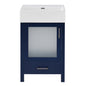 Modern 20-Inch Bathroom Vanity with Ceramic Sink and Ample Storage, Blue, Solid Wood & MDF