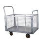 Platform Truck with Cage, 6-in-1 Platform Hand Truck with 6' casters, Rmovable Side, Foldable Heavy Duty Push Cart Dolly W/Swivel Wheel, 1800lbs Capacity, Large Flatbed Utility Carts for Various Situa