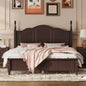 Queen Size Wood Platform Bed Frame,Retro Style Platform Bed with Wooden Slat Support,Dark Walnut