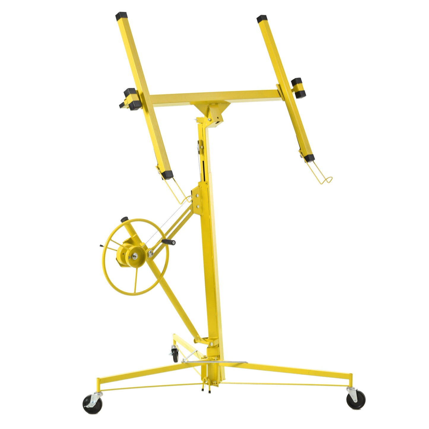 16 FT Drywall Lift Panel Rolling Hoist Jack Lifter Sheetrock, Drywall Lifting Construction Tools Caster Wheel with Adjustable Telescopic Arm, 16'-Yellow