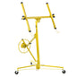 16 FT Drywall Lift Panel Rolling Hoist Jack Lifter Sheetrock, Drywall Lifting Construction Tools Caster Wheel with Adjustable Telescopic Arm, 16'-Yellow