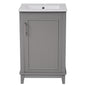 Viedo 20 Inch Modern Small Bathroom Vanity Cabinet with Ceramic Basin in Gray, Solid Wood & MDF, 20*14.5*33.3 Inches