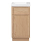 Rustic 15.75' Bathroom Vanity with Reversible Resin Sink and MDF Cabinet, Wood Grain Melamine Finish