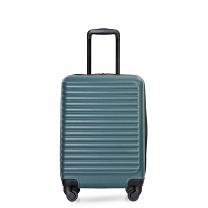 20' Carry on Luggage Lightweight Suitcase, Spinner Wheels, Green
