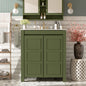 30'' Farmhouse Bathroom Vanity with Ceramic Sink, Soft-Close Door, Adjustable Shelf, Olive Green Storage Cabinet, Modern Wood Frame, Spacious Design, and Easy-to-Clean Surface