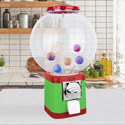 Gumball Machine for Kids, Home Candy Vending Machine,Round Gumball Dispenser, Bubble Gum Machine for Game Stores, Coin Operated Gumball Bank for Toy Capsules Bouncy Balls Candy