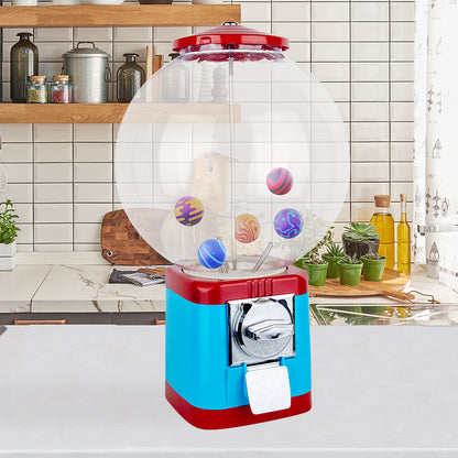 Gumball Machine for Kids, Home Candy Vending Machine,Round Gumball Dispenser, Bubble Gum Machine for Game Stores, Coin Operated Gumball Bank for Toy Capsules Bouncy Balls Candy