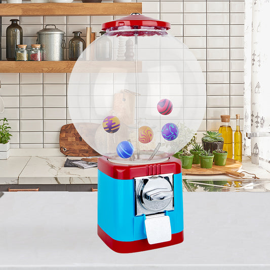 Gumball Machine for Kids, Home Candy Vending Machine,Round Gumball Dispenser, Bubble Gum Machine for Game Stores, Coin Operated Gumball Bank for Toy Capsules Bouncy Balls Candy