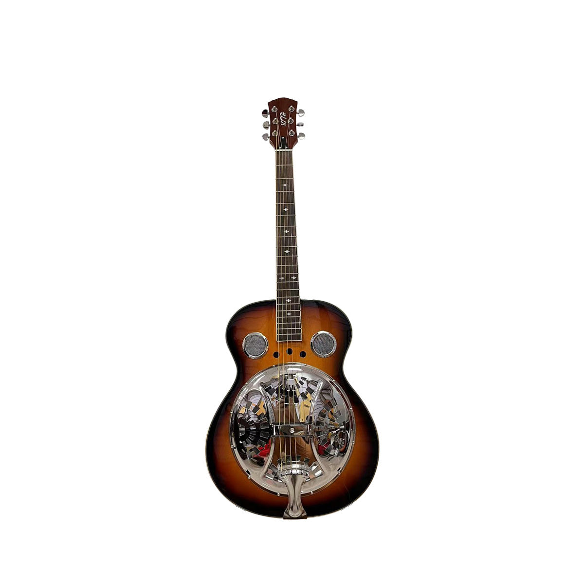 Beginner metal resonator guitar, full-size circular neck traditional resonator, built-in preamplifier