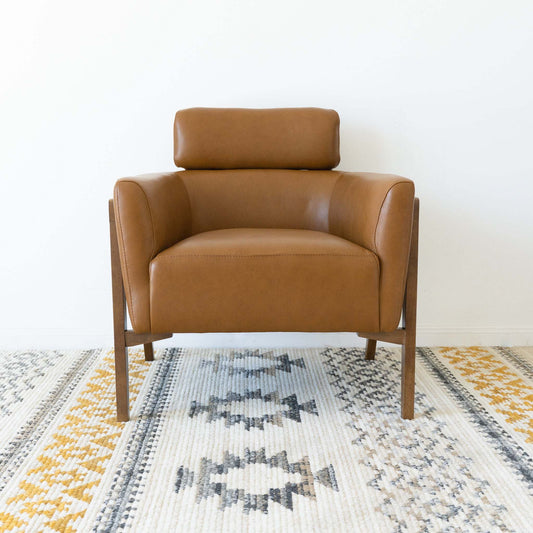 Kayson Tan Leather Lounge Chair